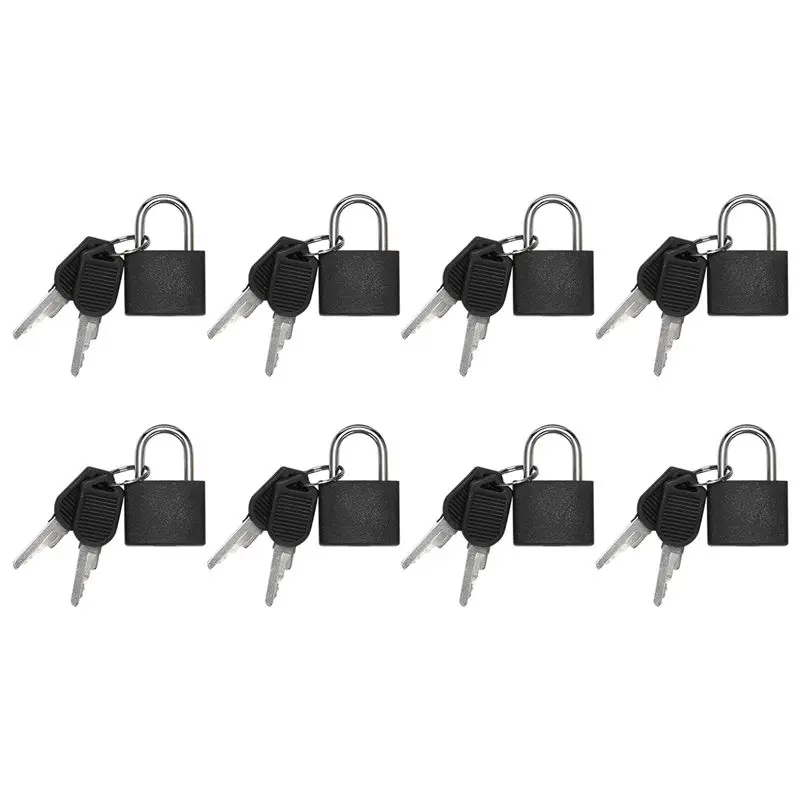 N96R 8 Pack Locks Small Padlock With Key Luggage Gym Locker Lock Mini Colorful Padlock For Outdoor School Home