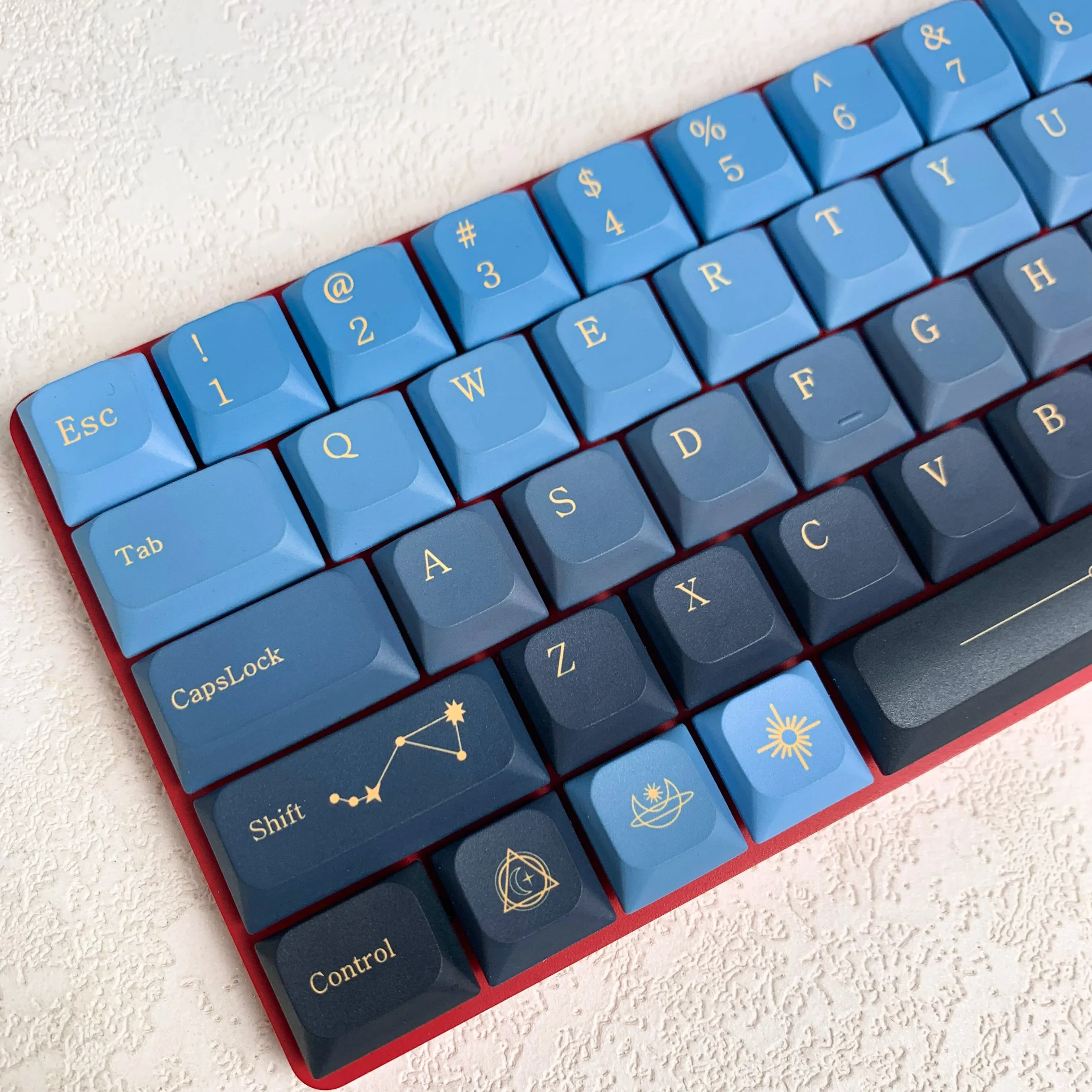 Ster Nacht Laag Profiel Toetsenbord 130 Toetsen Slanke Keycaps Vijf Kanten Dye Sublimatie PBT Keycaps voor MX Switches Mechanisch Toetsenbord
