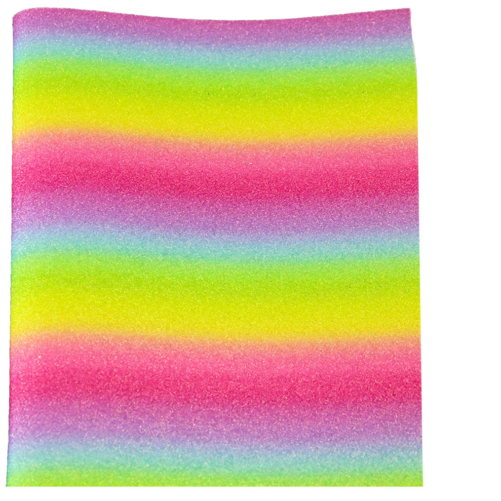 Mini Roll 30x134cm Rainbow Fashion Chunky Fine Glitter Fabric Faux Leather For Bows Craft Earring Sewing Bags  AY210