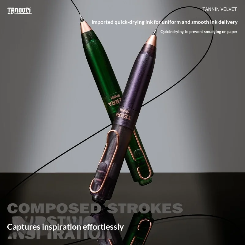 TANOOCI 0.5mm Gel Ink Pen Low Center of Gravity Transparent Body with Al-Mg Alloy Rod Mini Smooth Signature Pen Business Gifts