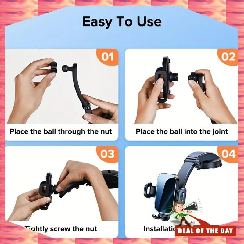 24-Hour Delivery AUTOP 360° Rotatable Car Phone Holder For Dashboard And Windshield Suction Cup Cell Phone Mount Navigation Brac