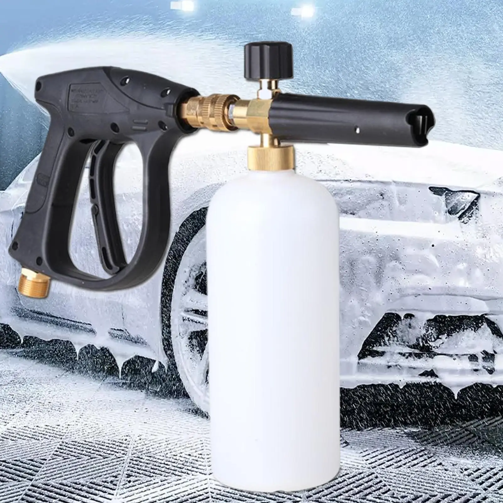 22x1.5 مللي متر واجهة الموضوع PA رغوة غلاية فوهة الضغط العالي غسيل السيارات المياه البنادق المحمولة غسيل السيارات رغوة مدفع البخاخ #2