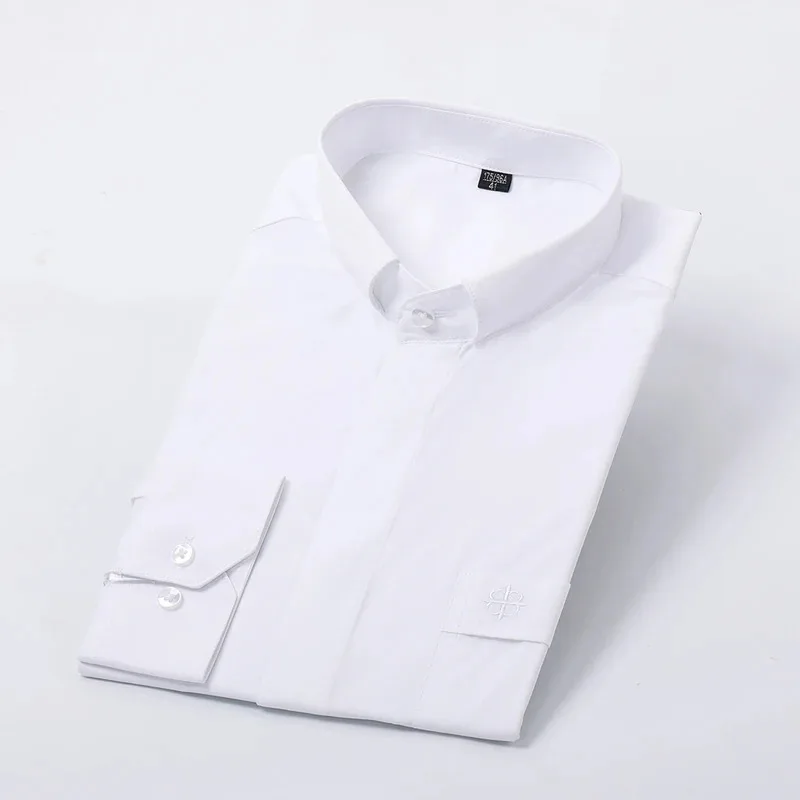 

qq34Priest Мужская рубашка духовенства Англиканский пастор Римский священник воротники министра проповедник топы костюм