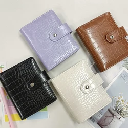 A7 Notebook Binder Faux Crocodile Leather Small Notepad Portable Budget Sheets ，with 45 Blank Inside Pages