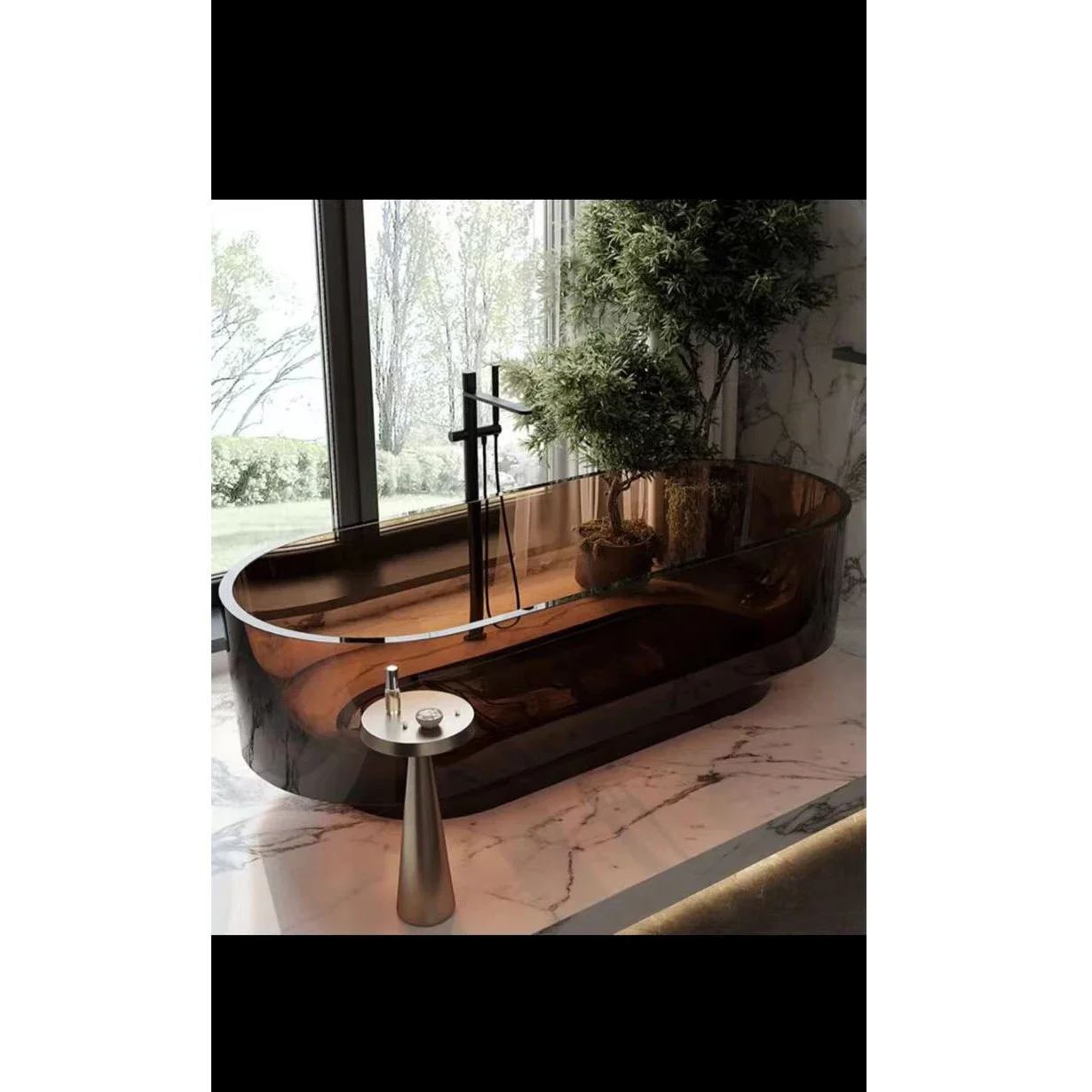 1600x700x550MM  Advanced Resin Bathtub Colourful Transparent Tub 1061C