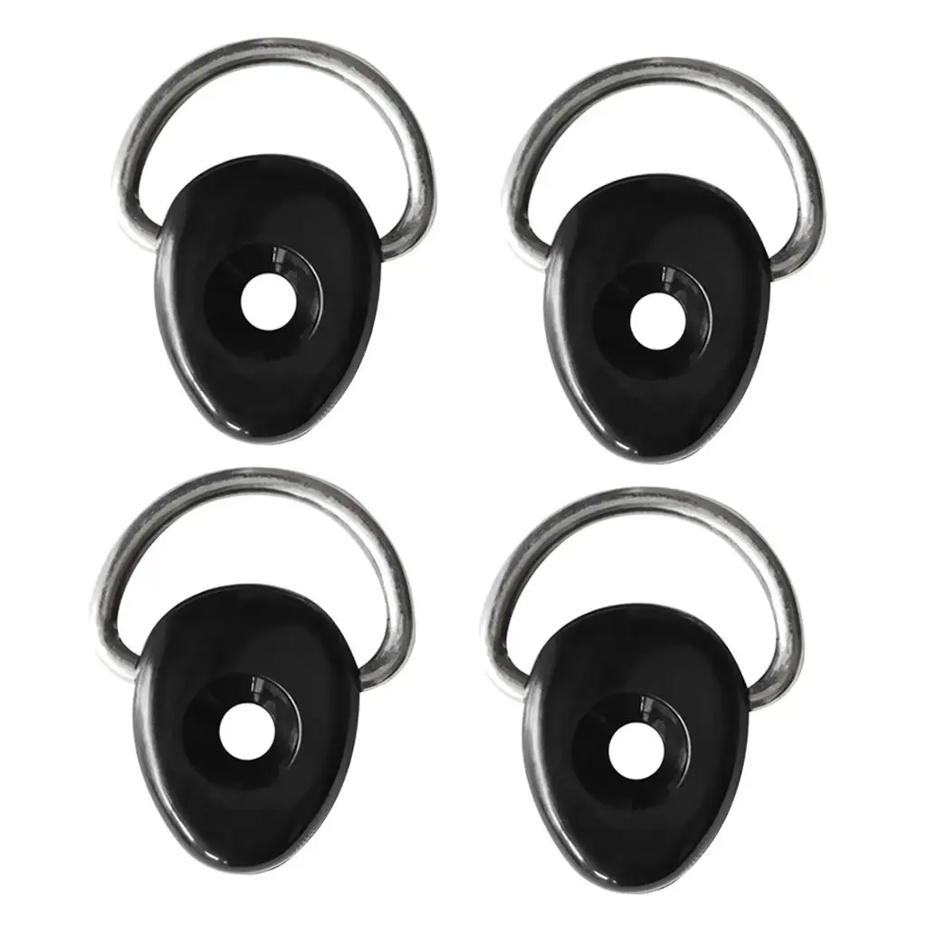 

Kayak Deck Fitting Black Nylon Loop D Ring Attachment Kit for Kayak Paddle Leash Deck Bungee Line