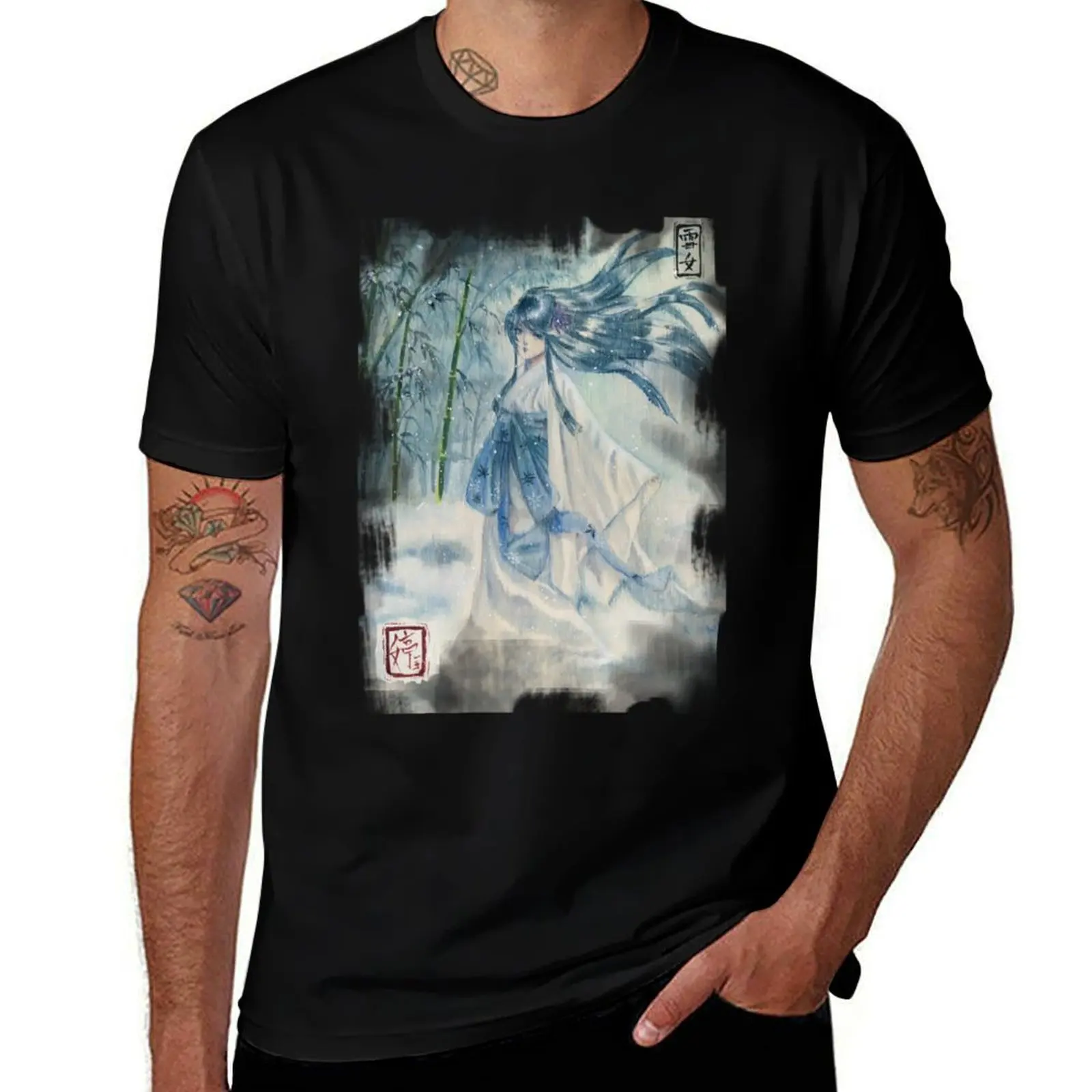 

Yuki onna Snow girl Japanese mythology T-Shirt man t shirts cotton g man t shirts for men T-Shirt