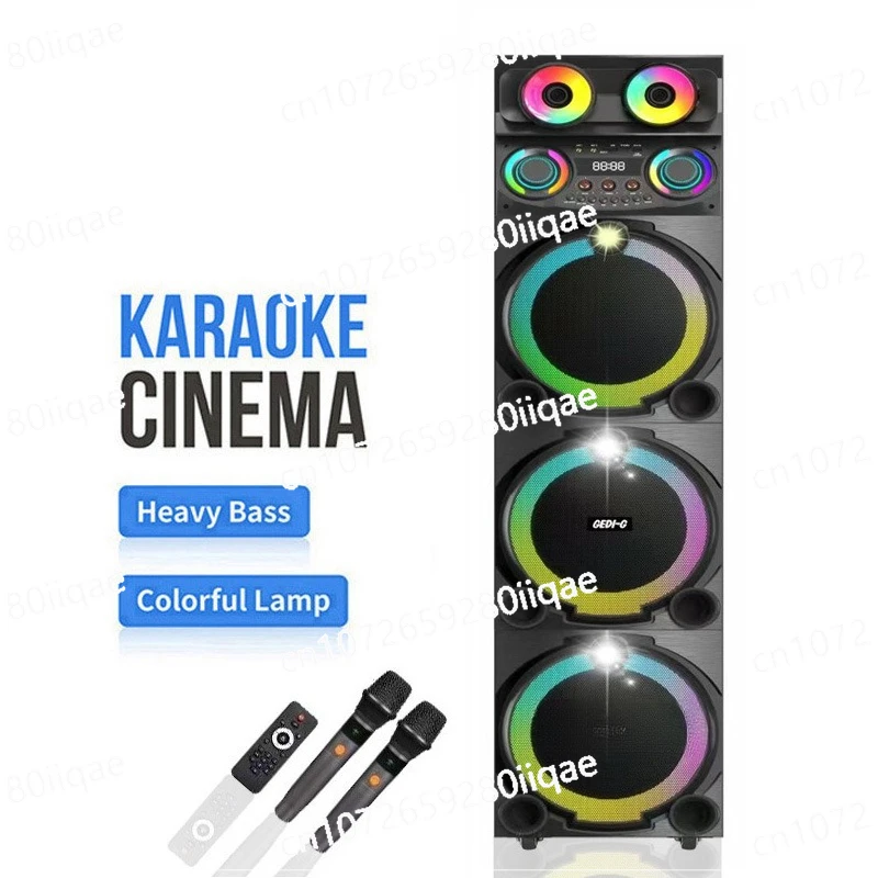 New 120W Bluetooth Speaker Outdoor Square Dance Heavy Subwoofer Audio Home Wireless Microphone Karaoke Large Volume