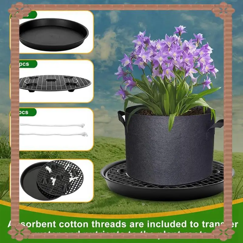24-Hour Delivery Self Watering Fabric Pot Base 4-Pack Auto Pots Fit 5 Gallon Grow Bags,Auto-Irrigation Water Delivery System