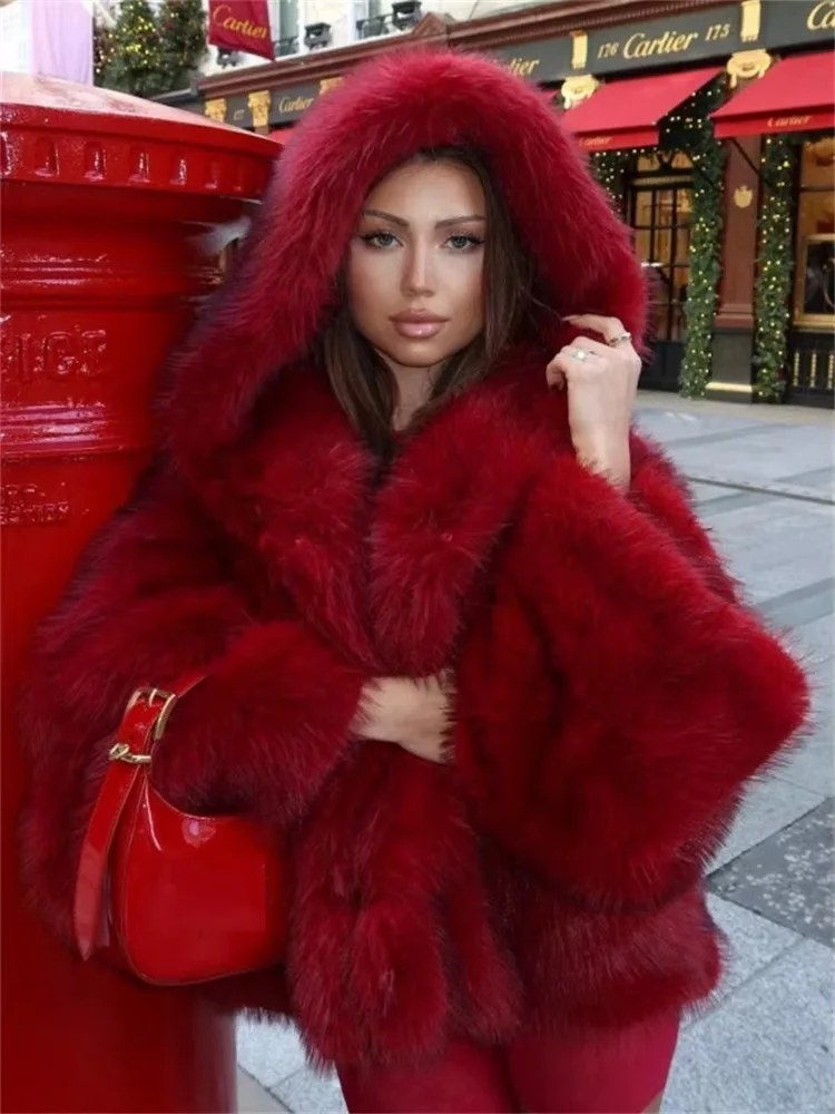 

Tossy Fashion Fur Feather Outwear Hoodie jacket Loose Warm Winter 2025 Sexy Fluffy Streetwear Overcoat Women's Fur Feather New