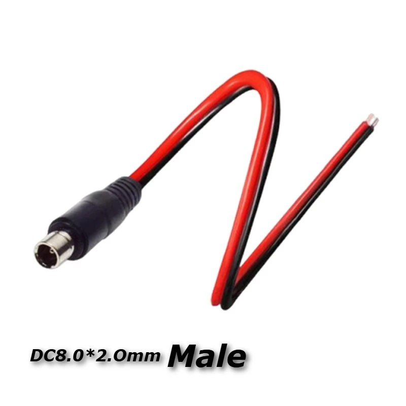 14AWG DC8020 Male Female Power Connecting Wire Single-Head 30cm Suitable for Outdoor Power Adapters for Solar Panels Connector