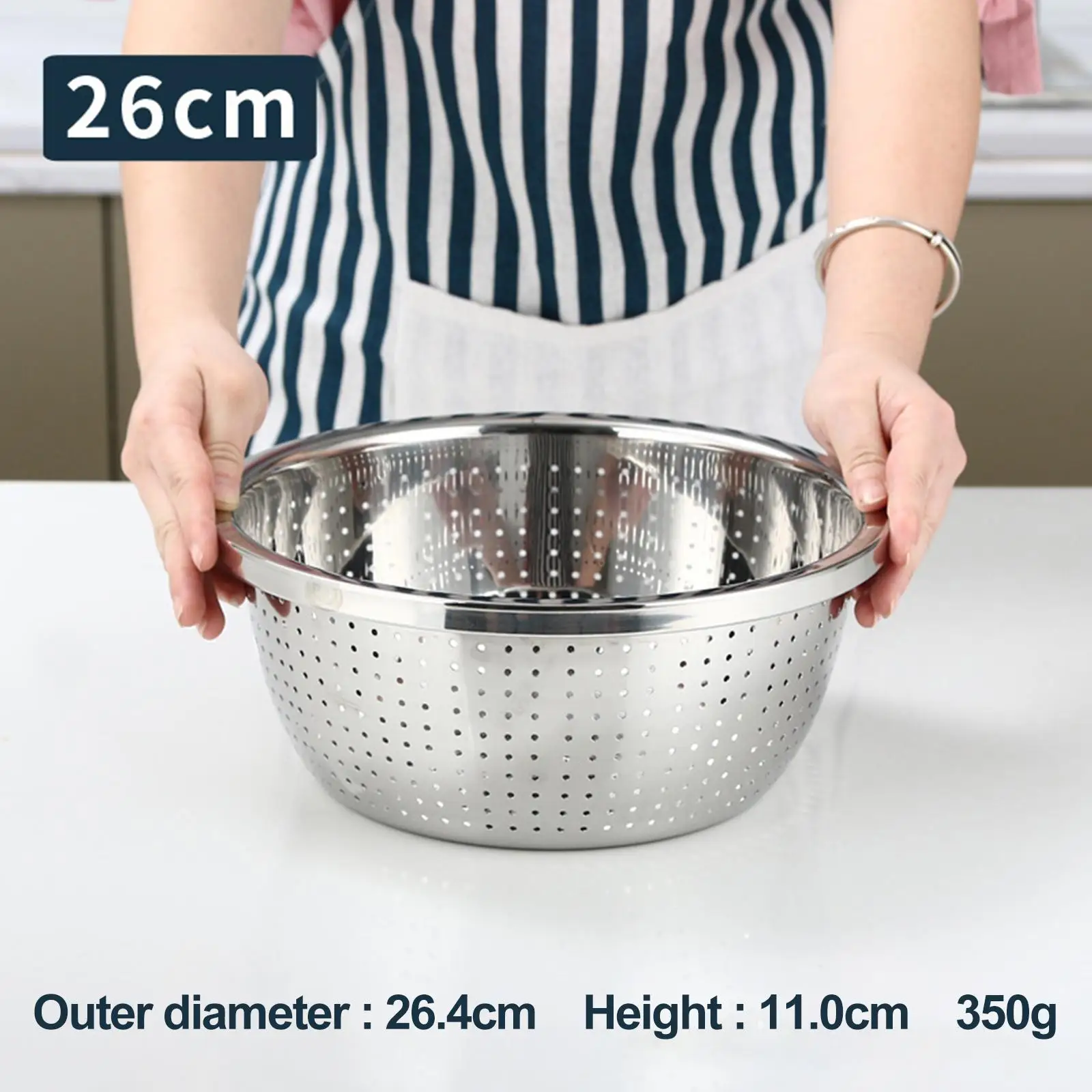 Stainless Steel Drain Colander Mesh Strainer Food Strainer Kitchen Colander Strainer for Carrots Grapes Tomatoes Veggies