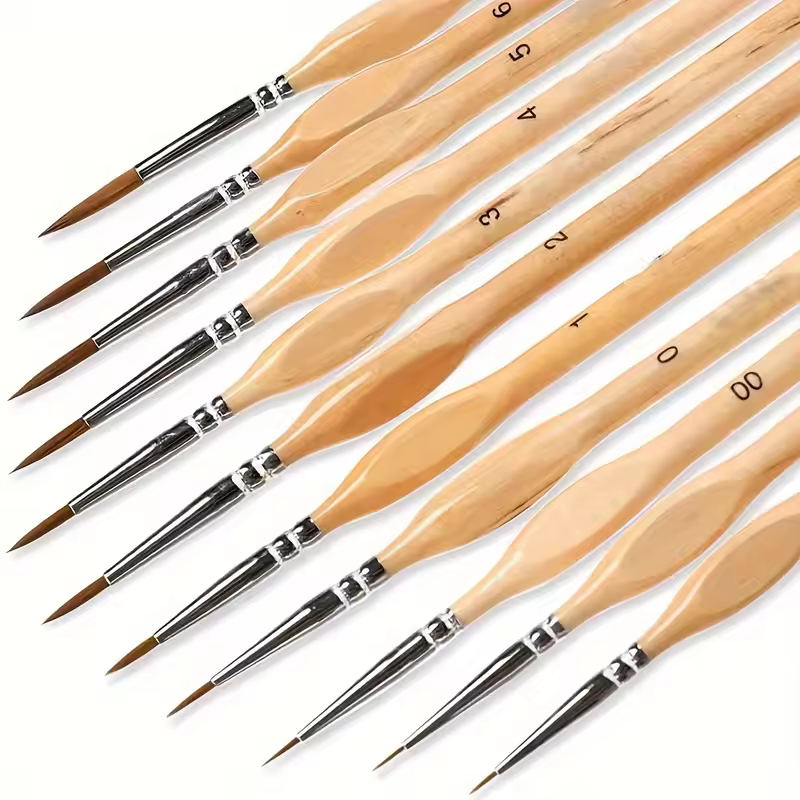11pcs Precision Paint Brush Set for Fine Detail - Durable Miniature Brushes with Micro Tips for Warhammer 40K, Model & Art Paint - Image 7