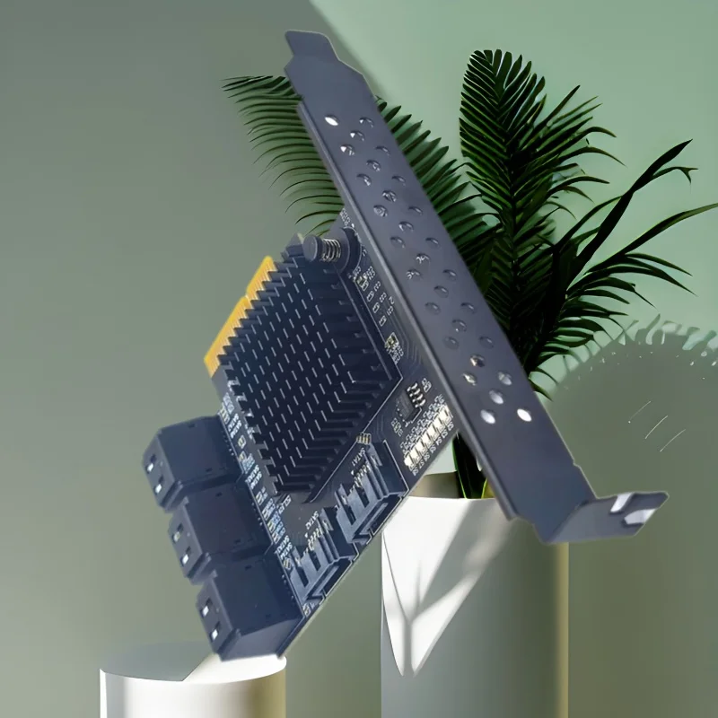 

Pcie to Sata PCI Express X4 8 Ports SATA3.0 ASM1166 + JMB5xx with Heatsink Sata Pci Express Sata Pci Express for SATA3 HDD SSD