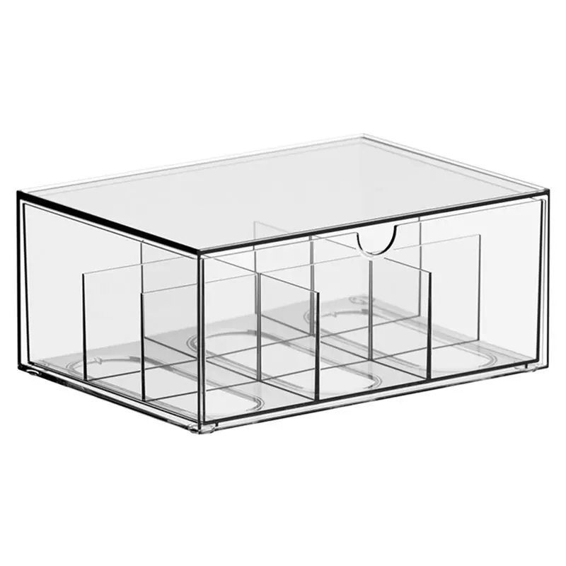 

M12K-For Toploader Compatible 9 Grids Trading Card Storage Organizer Box- Clear Stackable Drawers For MTG, TCG, PTCG, Sports Car
