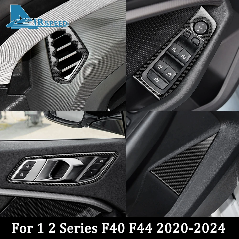Für BMW 1 2er F40 F44 2020-2024 Tür Fenster Schalter Air Vent Türgriff Panel Abdeckung Trim Carbon Fiber innen Kit Aufkleber