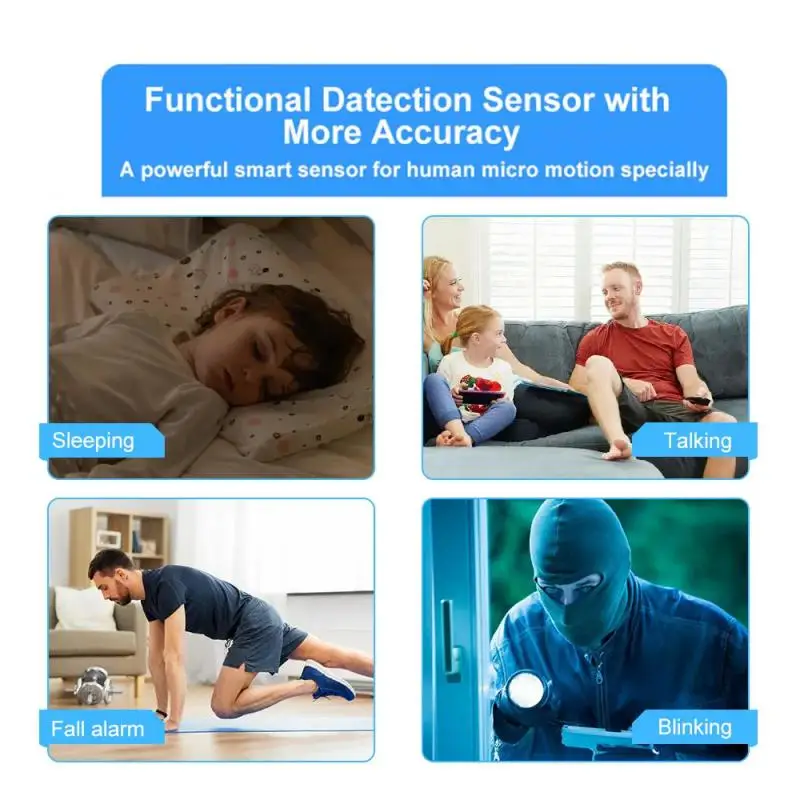 Tuya WiFi Human Presence Detector,Luminance/Distance Detection, Smart Human Body PIR Sensor Support Smart Life Control