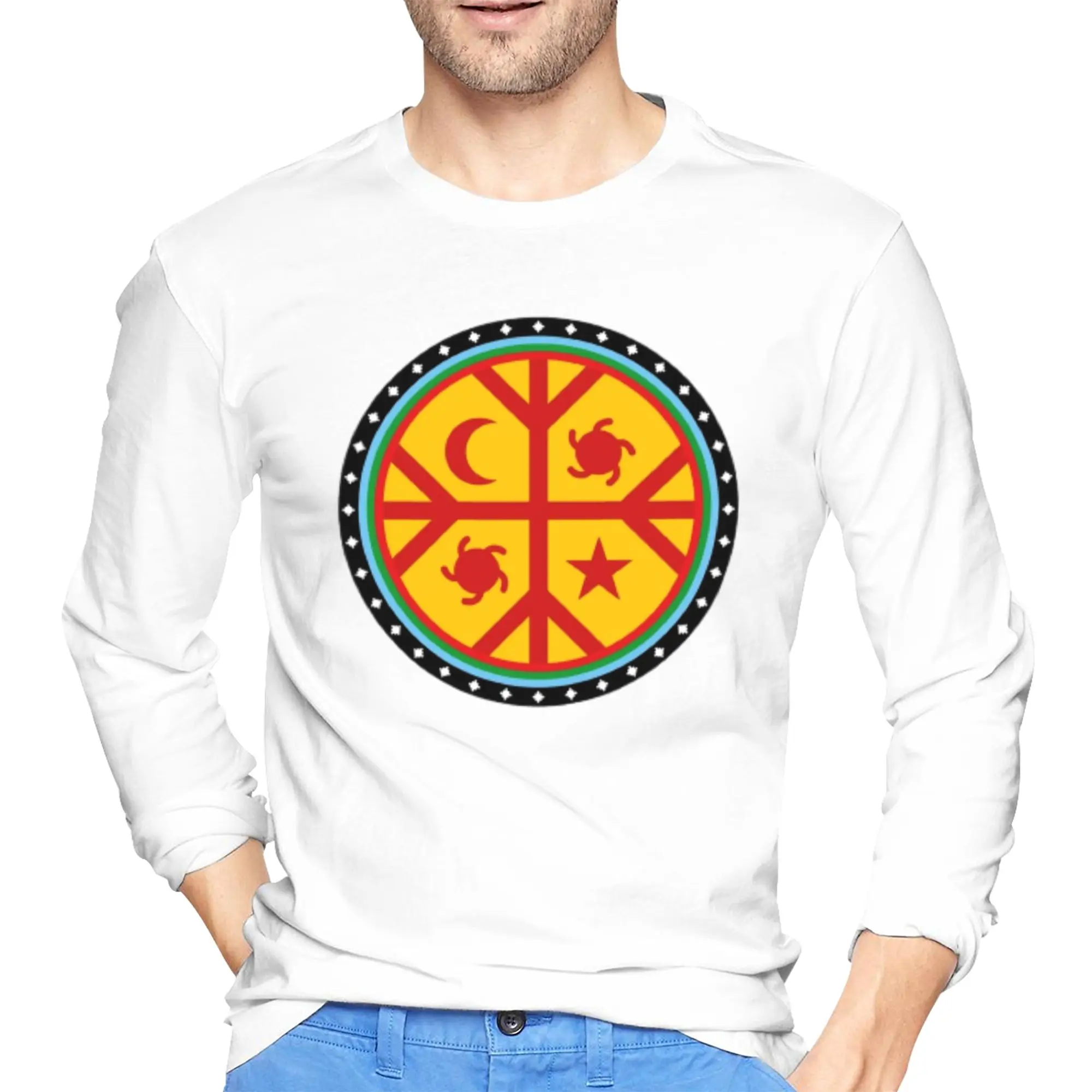 

Mapuche Чили, Аргентина, Южная Америка, мужская футболка с длинными рукавами, повседневные футболки с круглым вырезом, весенне-осенние мужские топы