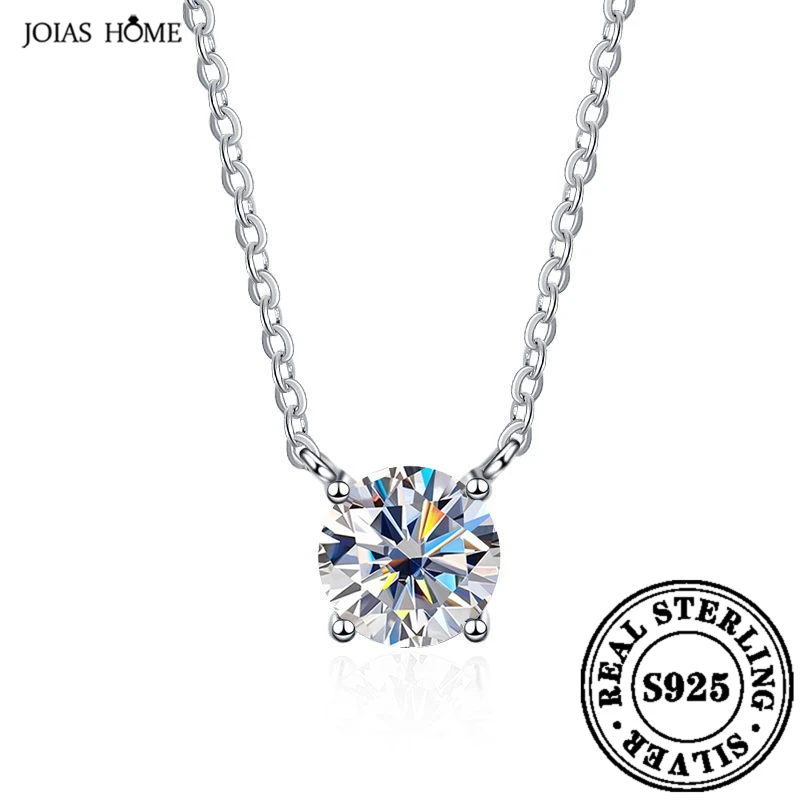 

JOIAS HOME 925 Sterling Silver 1CT-5CT D-color Moissanite Gemstone Necklace For Women Fashion Simple Style Large Carat Necklace