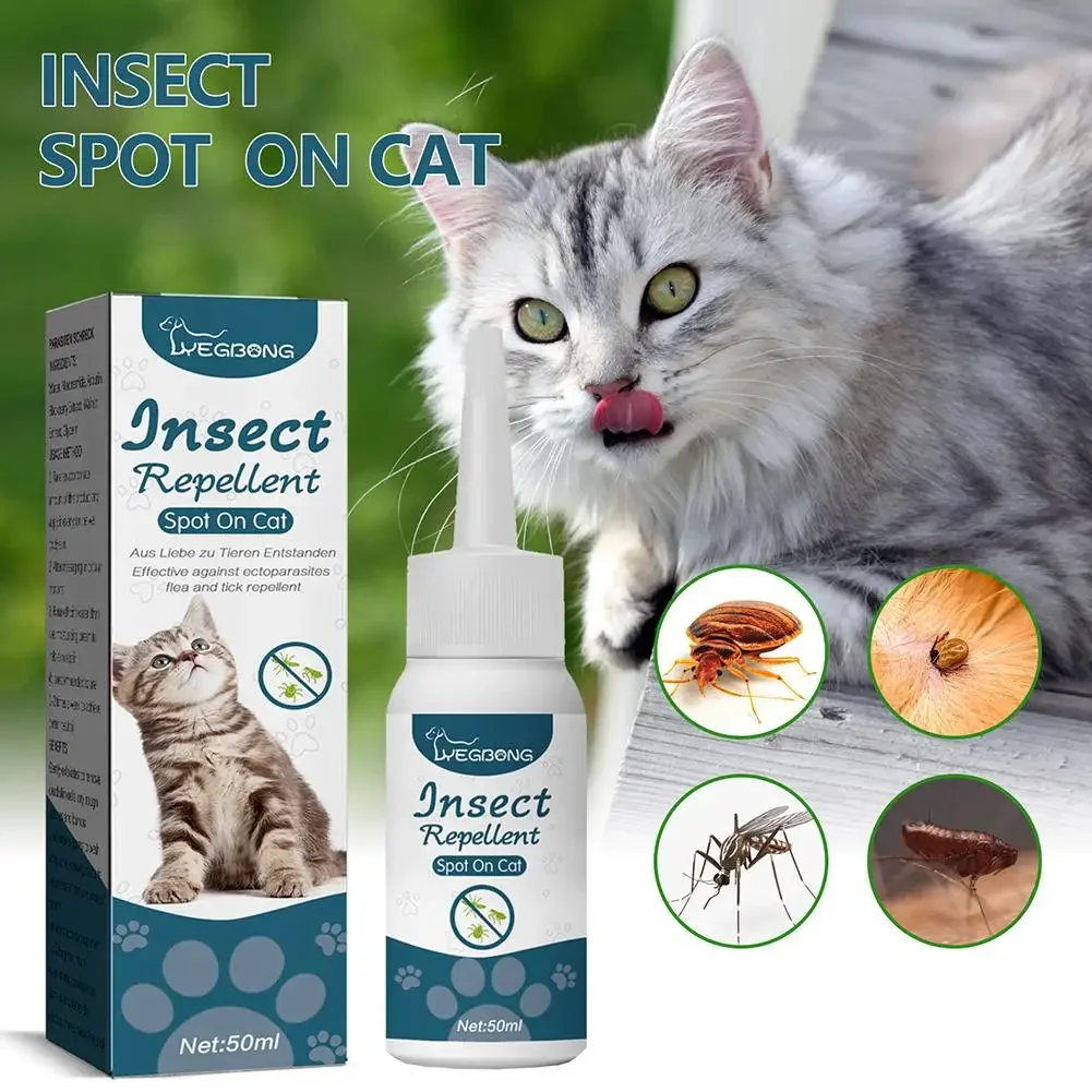 Pet Flea Killer Drops Anti Fleas Cats Ticks Lice Mite Removal Relieve Itching Dogs Ringworm Treatment Pet Insect Removal Drops