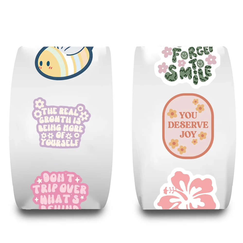 500PCS Danish Style Roll Stickers Notebook Cafe Birthday Harajuku Living Room Laptop Luggage Art For Home Personalize Stickers