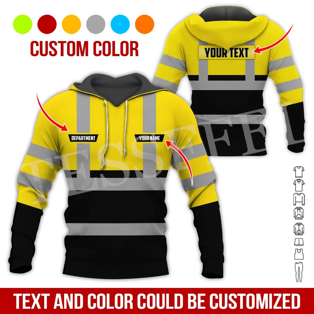 Custom Name Cosplay Worker Heavy Equipment Tow Truck Multicolor Retro Tattoo 3DPrint Harajuku Casual Pullover Jacket Hoodies A5