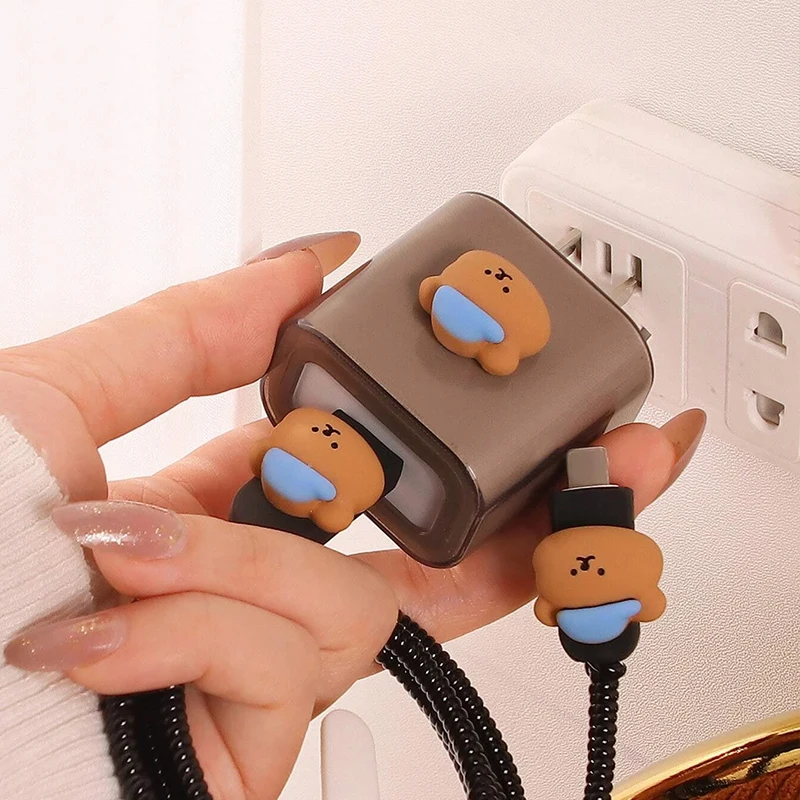 3D,Cable Protector Cover,Cartoon Bear,Case Cable Protection,Fast Charger,Cute,Phone Cord Protector