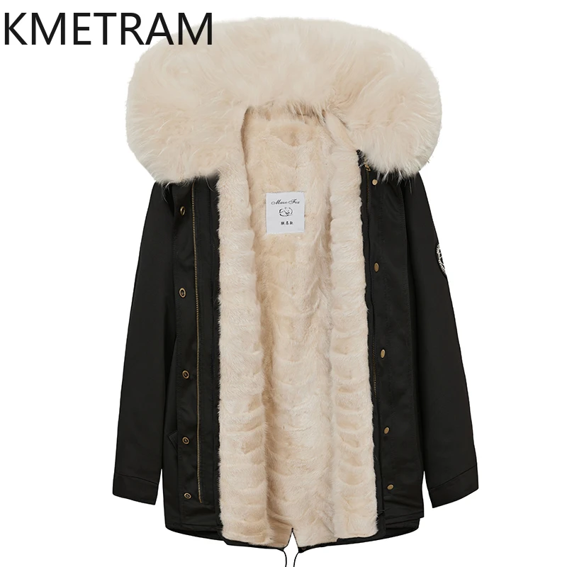 

KMETRAM Natural Mink Fur Inner Liner Parka Woman Clothing High Quality Real Fur Jacket Raccoon Dog Fur Collar Winter Coats 2025