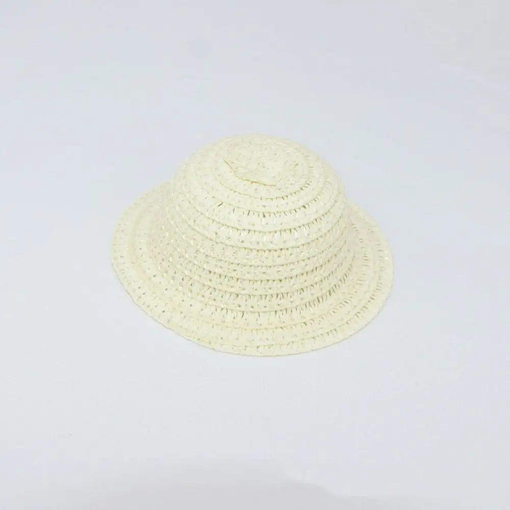 Mini Dollhouse Miniature Hat 5 Styles Doll House Ornament Tassel Straw Hat Handmade Knitted Hat Accessories 10cm Cotton Dolls