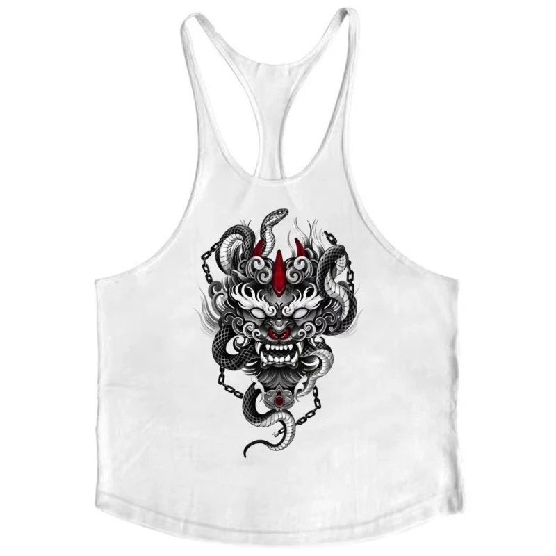 

2025 Men's Artistic Print Gym Tank Top - Sleeveless Bodybuilding Vest, Breathable for Training, Running & Intense Workouts