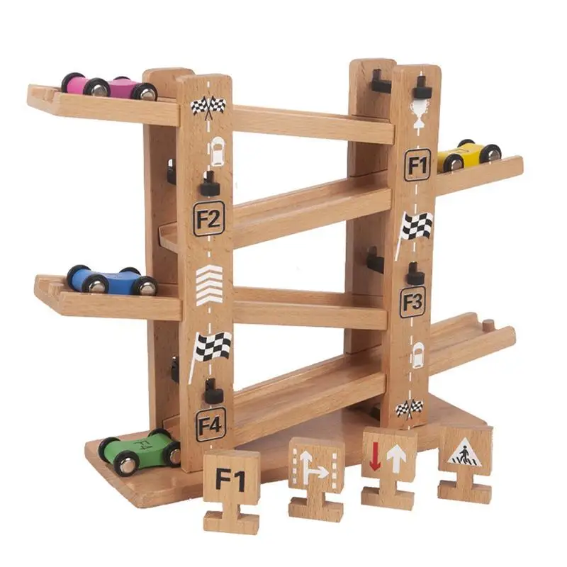 

Wooden Car Track Car Ramp Toys Toddler Race Track Race Track Toy Set Vehicle Playsets Car Ramp Racer Toy For Children Toddler Bo