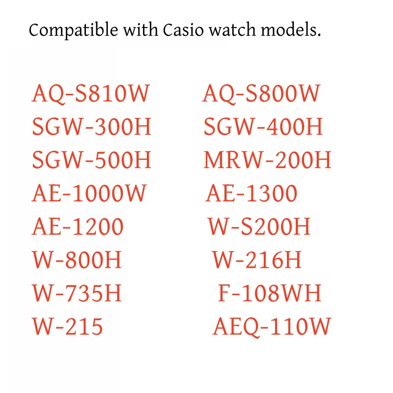 حزام ساعة مطاطي 18 ملم لساعة كاسيو AE-1000W، AQ-S810W، AQ-S800W، حزام بديل ذو طرف محدب، حزام إكسسوارات معصم متين