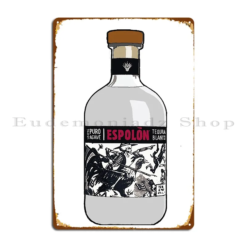 Espolon Tequila Placa de metal Diseño de decoración Cine Pub Garaje Cartel de chapa Póster