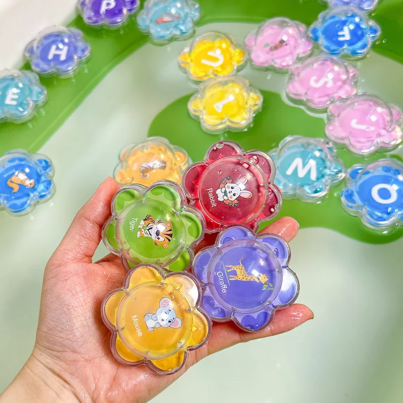 어린이 욕실 플로팅 볼 목욕 장난감 꽃 모양 글자 동물 조기 교육 인지 아기 놀이 물놀이 목욕 장난감