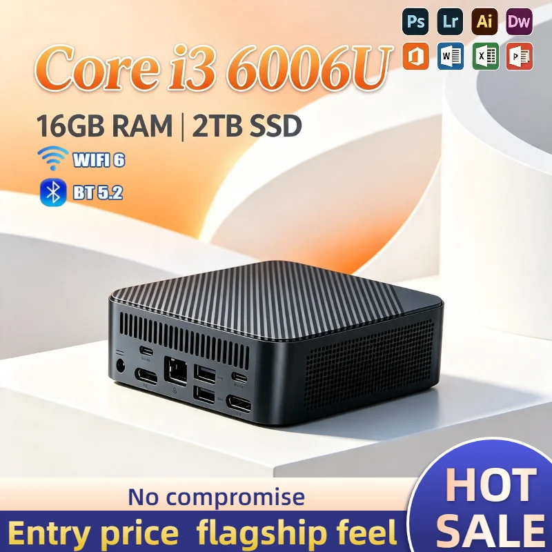 インテル-core-i3-6006u-ミニpc-16gb-ddr4-512gb-m2-nvme-ssd-トリプル4k出力-wifi6-bt52-静音冷却-オフィス・ホームデスクトップ-プロ