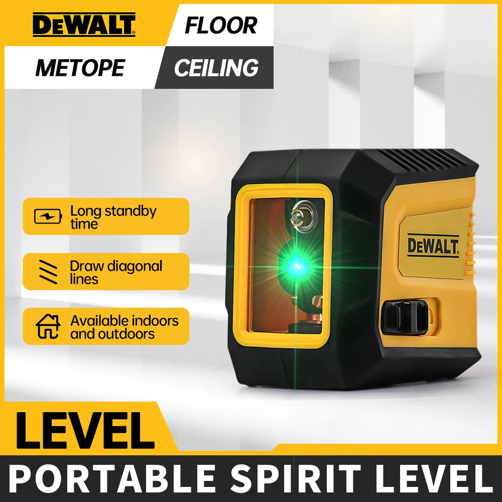 DEWALT High-Precision 2-Line Cross Line Green Light  Automatic Leveling Portable Precision Horizontal Vertical Mini Laser Level