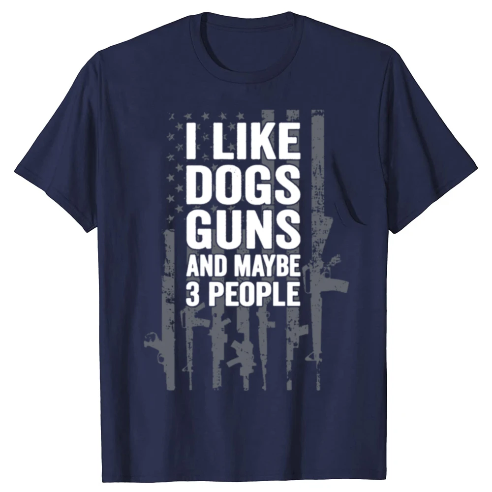 مضحك أنا أحب الكلاب البنادق وربما 3 أشخاص الجرافيك تي شيرت الرجال النساء موضة عادية التي شيرت 100% القطن فضفاض المتضخم تي شيرت