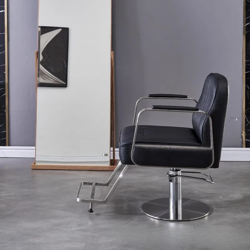 Hair salon special stainless steel barber chair lifting perm and dyeing rotation can put down high-end