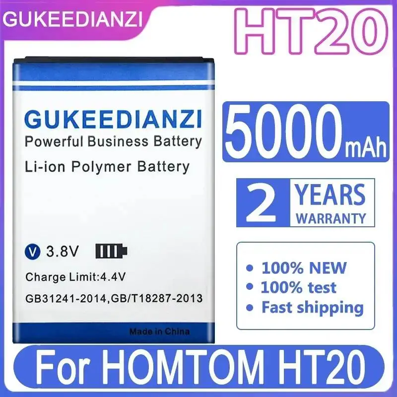 Аккумулятор для мобильного телефона Homtom HT20 с длительным сроком службы, 5000 мАч, высокая производительность