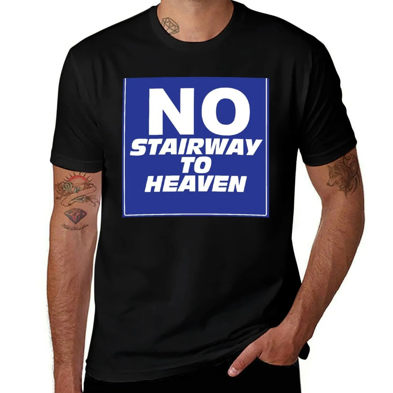 Wayne's World No Stairway to Heaven Sign T-Shirt Sweat Resistant Workout Tee Shirt T-Shirt