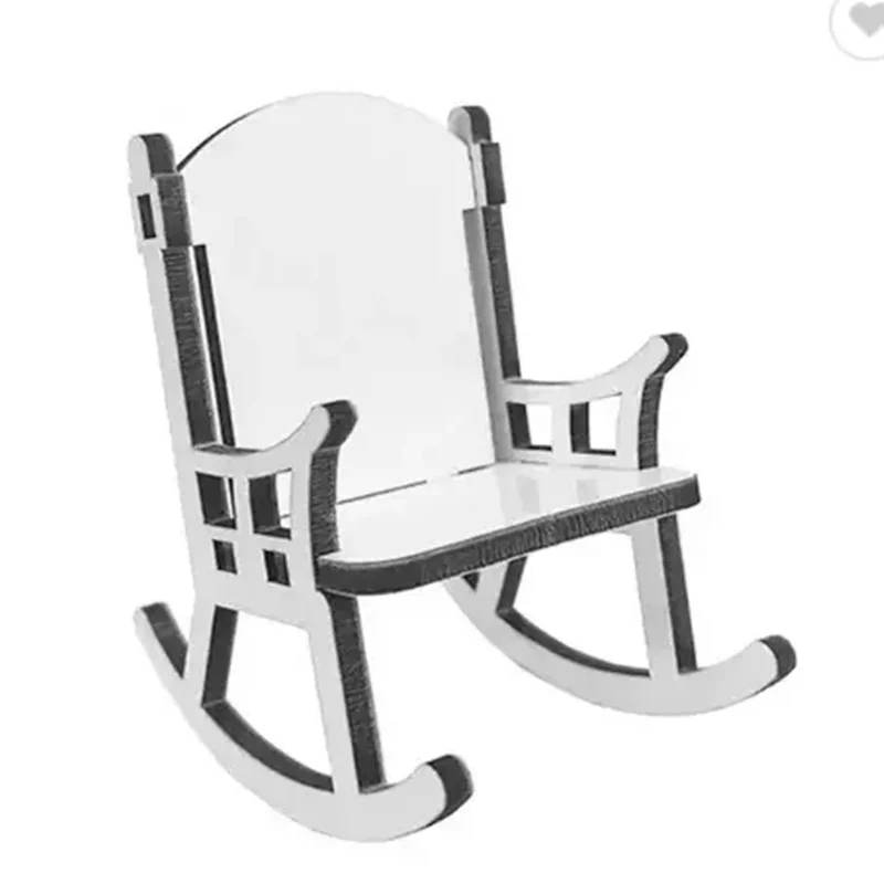 Sublimation Blank White MDF Wood Memorial Long Bench Chair Keepsake Gift Christmas Decoration Trinket Ornament for DIY Logo