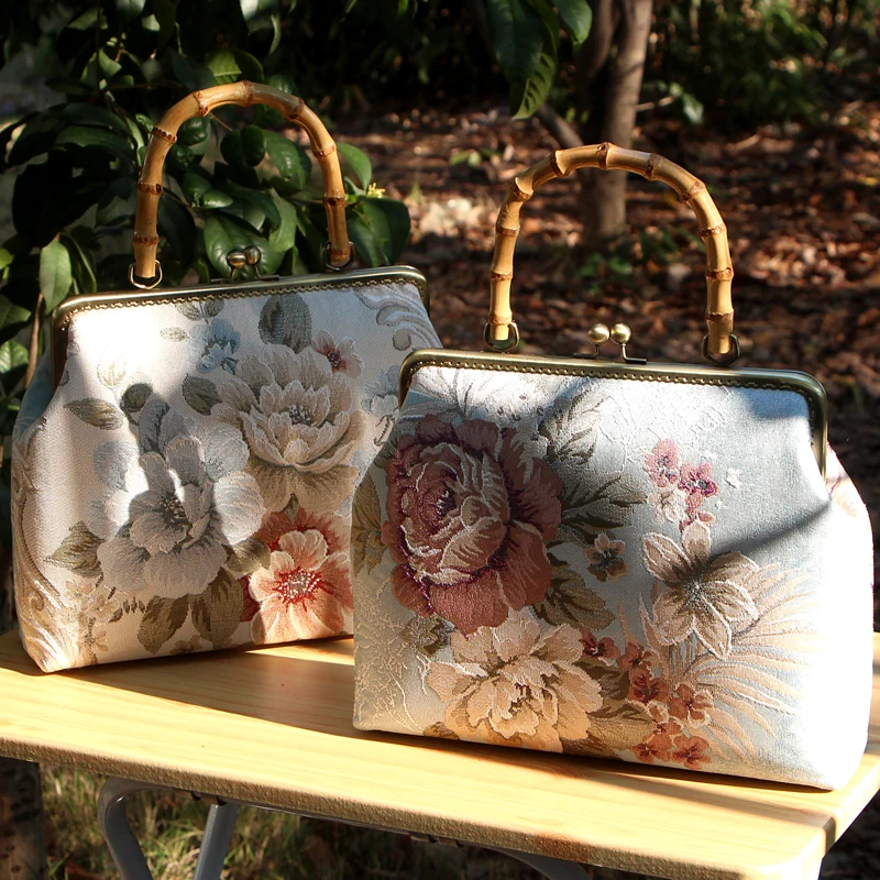 

Классическая сумка ручной работы с бамбуковой ручкой, 25 см, необработанный заготовочный материал для самостоятельной отделки тканью