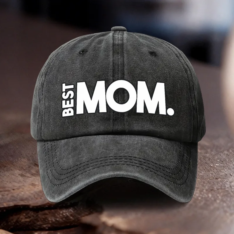 2.54 cmBEST MOM" Printed Adjustable Cowboy Hat, Unisex Outdoor Sport Style, an Ideal Gift for Holiday Celebrations, Anniversarie