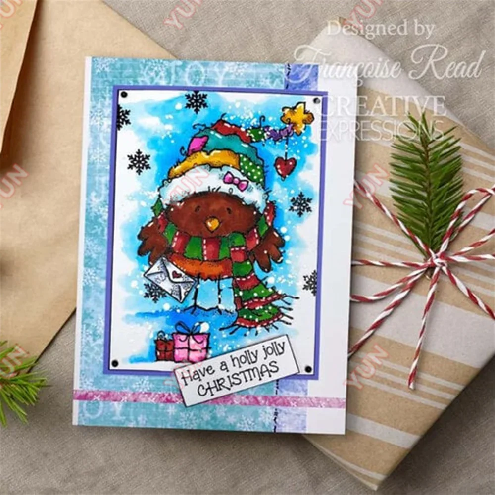 Christmas Blessing Seal Clear Stamps Moose Snow Man Snow Flower Love Bird's Nest Metal Cut Dies Scrapbook Cards Make Photo Words