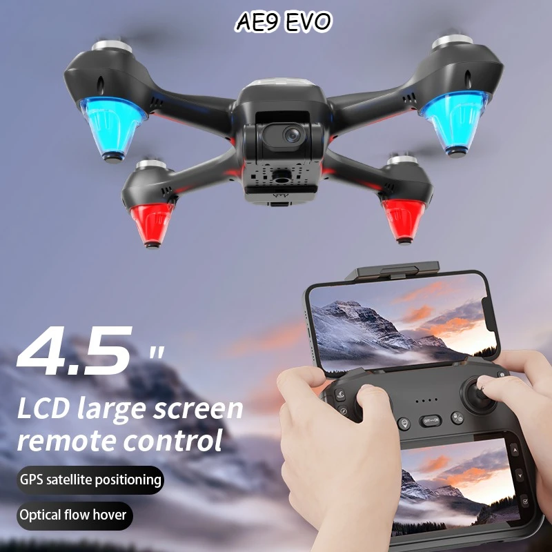 

2025 AE9EVO New Drone Gps Rc 8k Dual Camera 5g Laser Avoid Obstacles 4.5 Inch Lcd Smart Screen Control Long Endurance Rc Toy