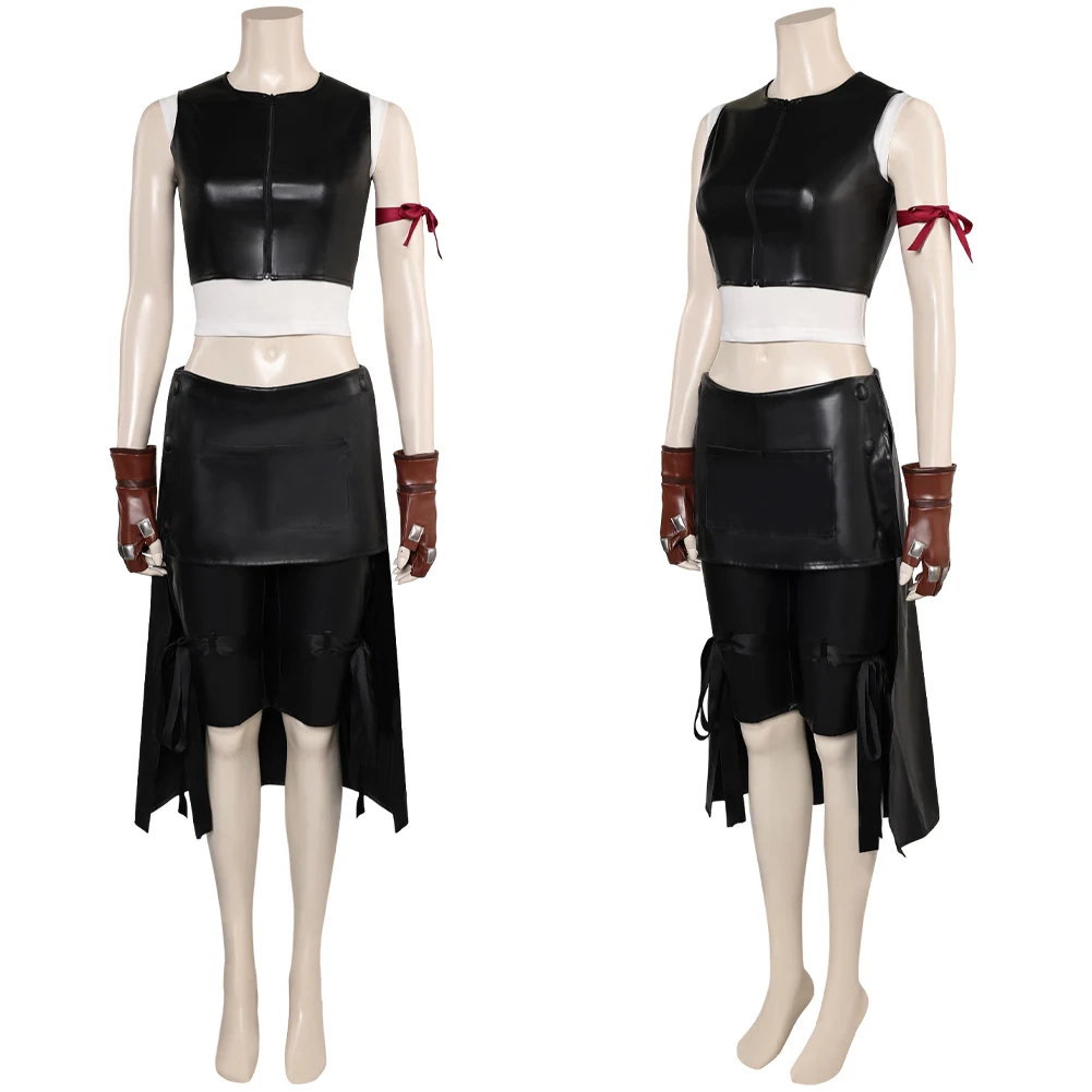 Tifa Lockhart COSPLAY Final Fantasy VII คอสเพลย์แฟนตาเซีย FF7เกมปลอมตัวสำหรับผู้หญิงวิกผู้ใหญ่ Baju karnaval ฮาโลวีน