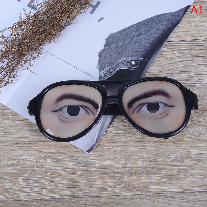 1pc Novelty Glasses Halloween Toy Photo Booth Props Party Funny Glasses Fake Novelty Gag Prank Eye Ball Joke Toy Gift