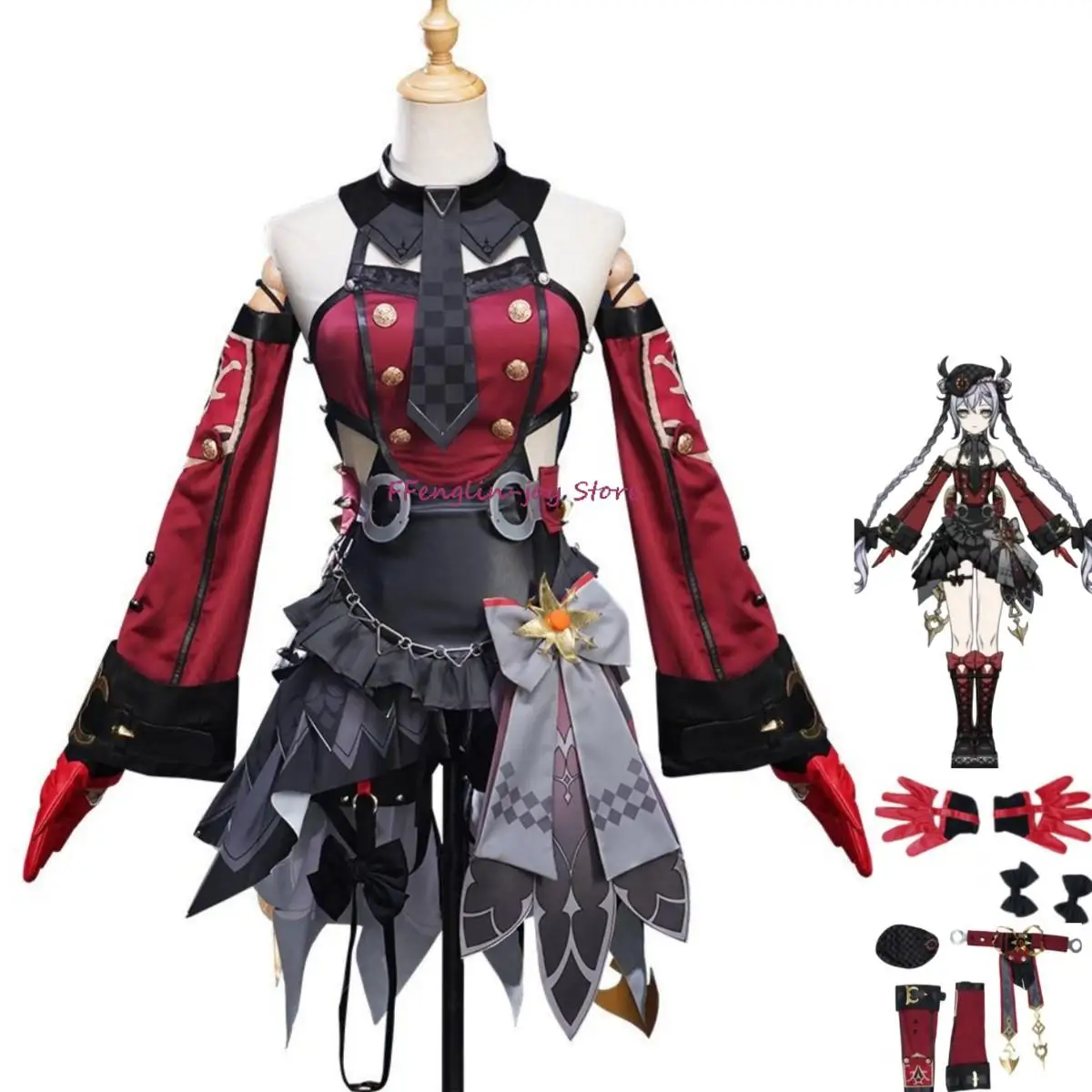 

Anime Game Genshin Impact Andersdott Codename M Cosplay Costume Witch Skirt Accessories Full Set Woman Sexy Halloween Suit