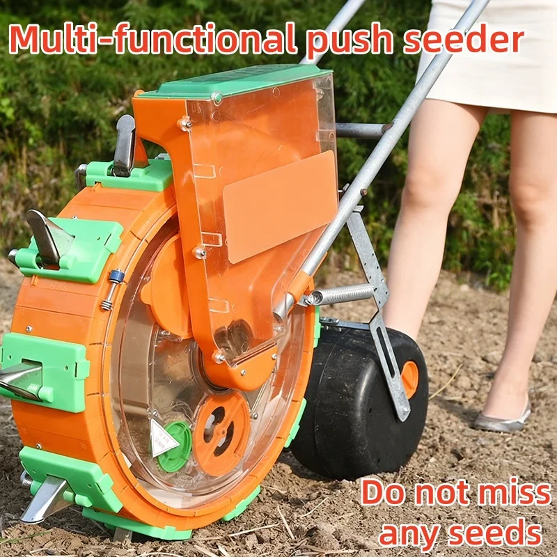 Hand Push Manual Wheel Seed Planter Precision Seeding Machine Corn Soybean Peanut Vegetable Sowing Equipment