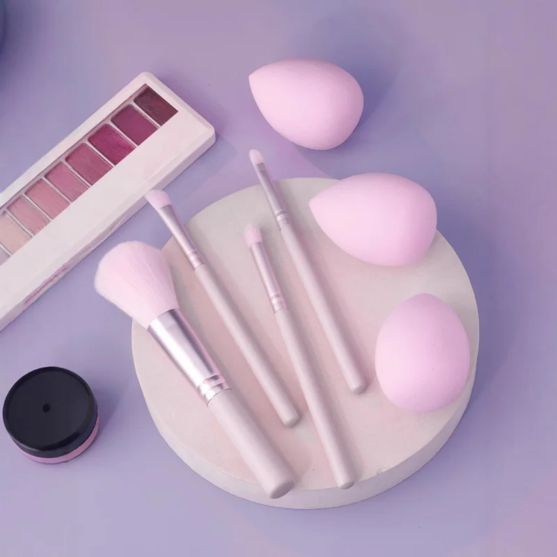 

Mixed Beauty Tools4Makeup Brush+Beauty Sponge Loose Powder Eyeshadow Brush Blush Brush Beginner Makeup Brush Set